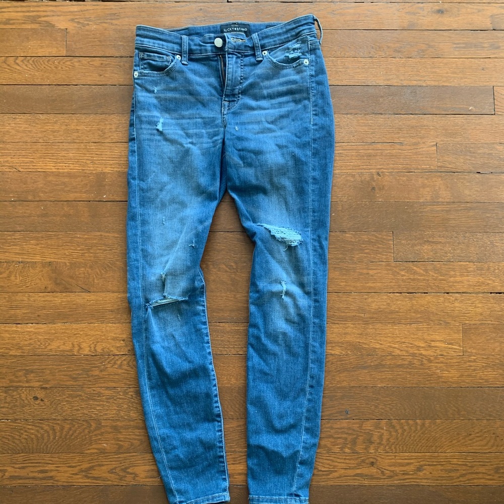 Blue denim jeans
